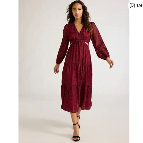 Sofia Vergara Women's V-Neck Cutout Long Sleeve Maxi Dress NWT - Picture 1 of 7